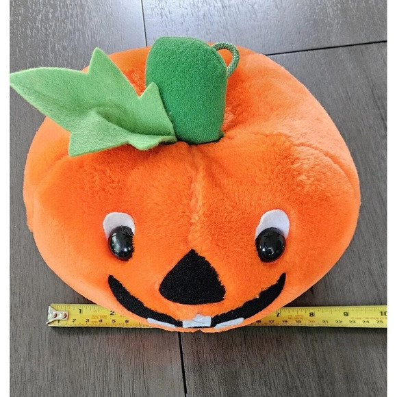 Vtg Fiesta Toothy Stuffed Pumpkin Plush 1989 Holiday Orange Halloween - Picture 4 of 8